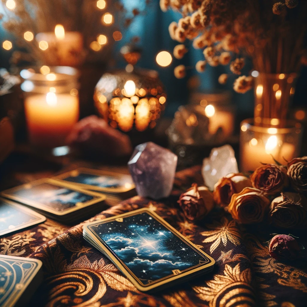 mitos del tarot, cartas del tarot, velas, cristales, amatista